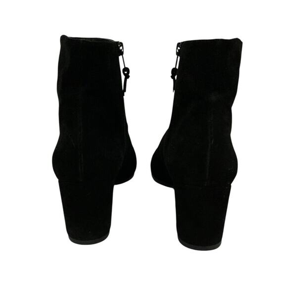 Stuart Weitzman Notazzie Black Suede Ankle Boots Size 9.5 Block Heel Booties - Picture 7 of 9